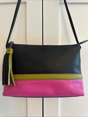 NWOT ILI MULTI COLOR LEATHER CROSSBODY